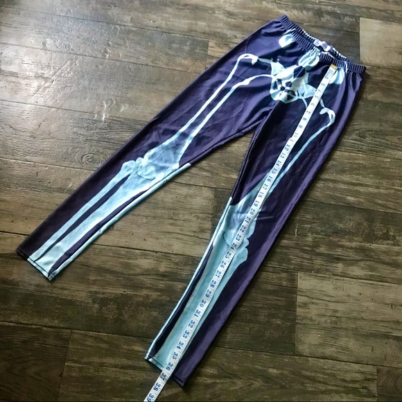 Skeleton Bone Halloween Leggings XS - Picture 8 of 12